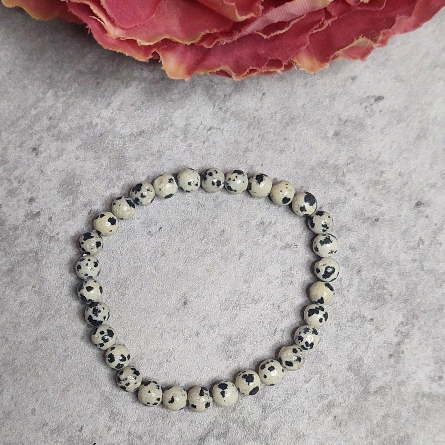 Rannekoru 6mm dalmatian jaspis