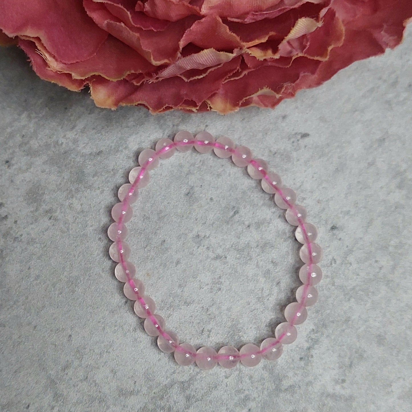 Rannekoru 6mm ruusukvartsi