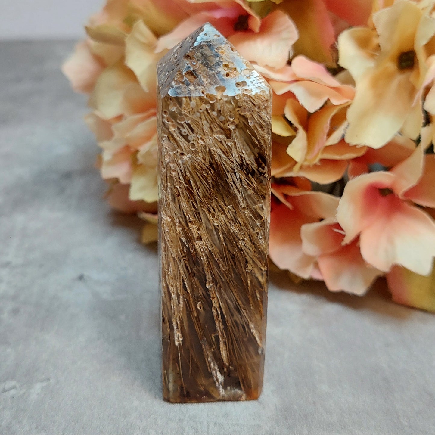 Torni, horse hair akaatti 8cm