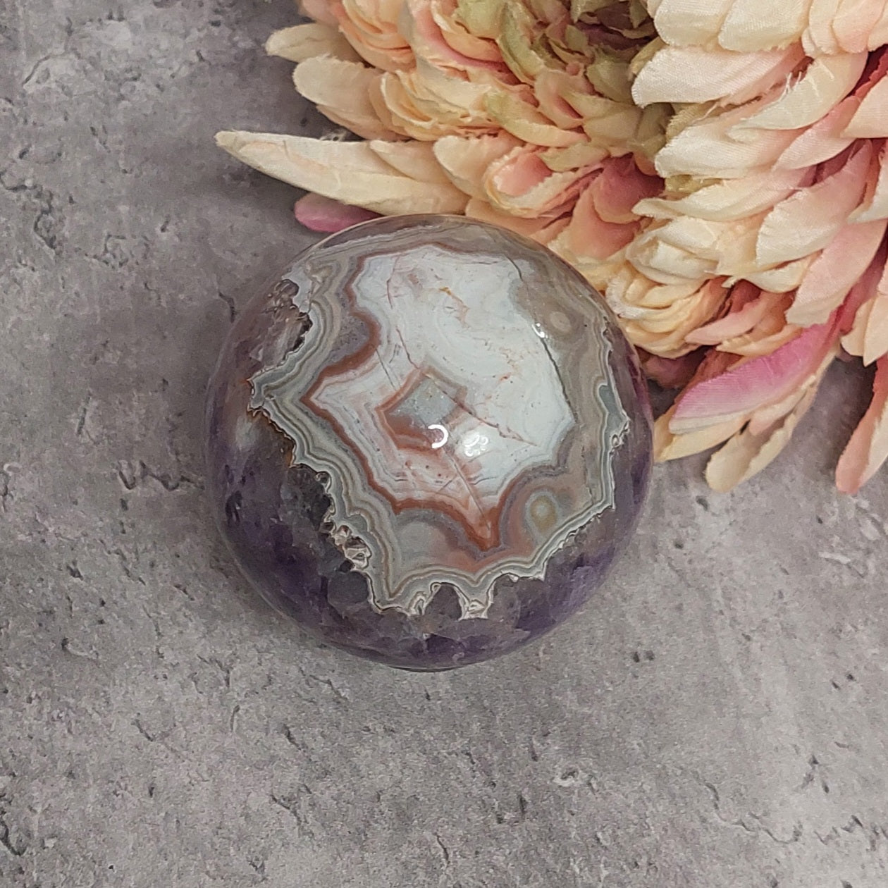 Pallo, ametistiakaatti 6,5cm 2