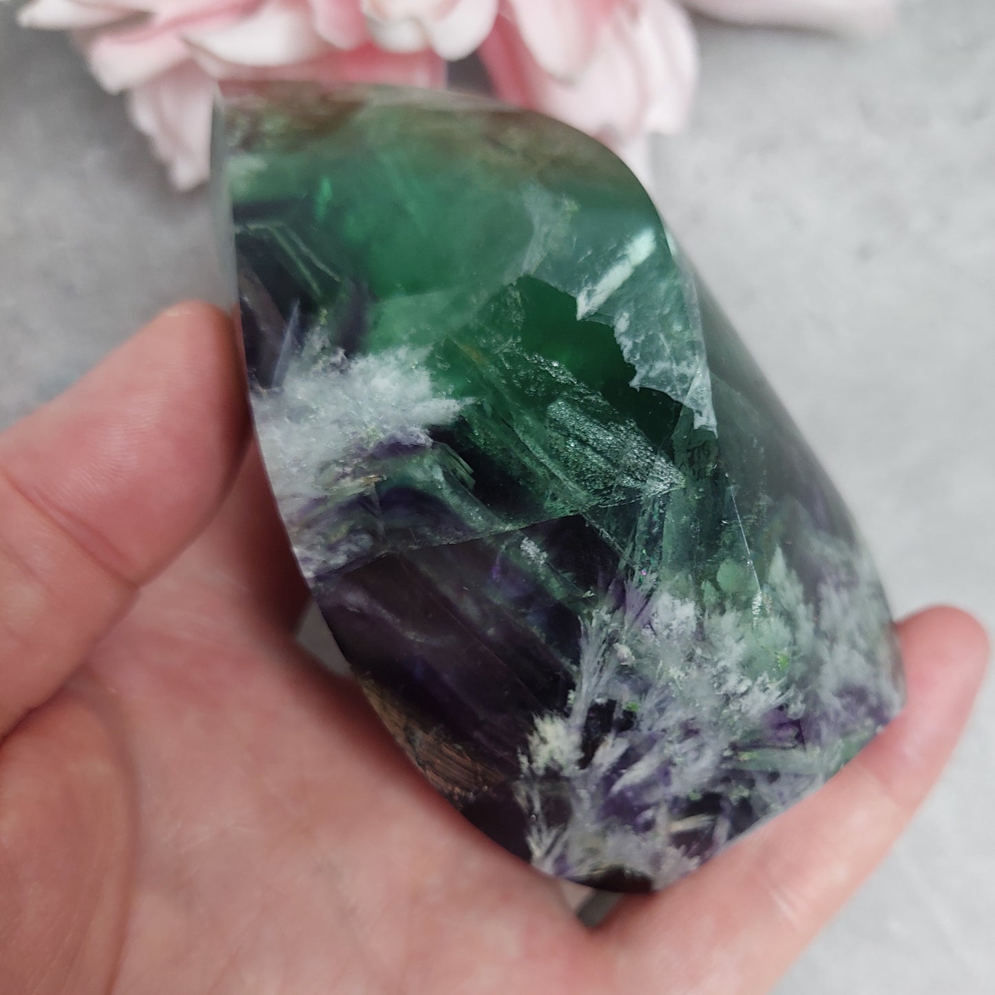 Liekki, lumihiutalefluoriitti 10,5cm