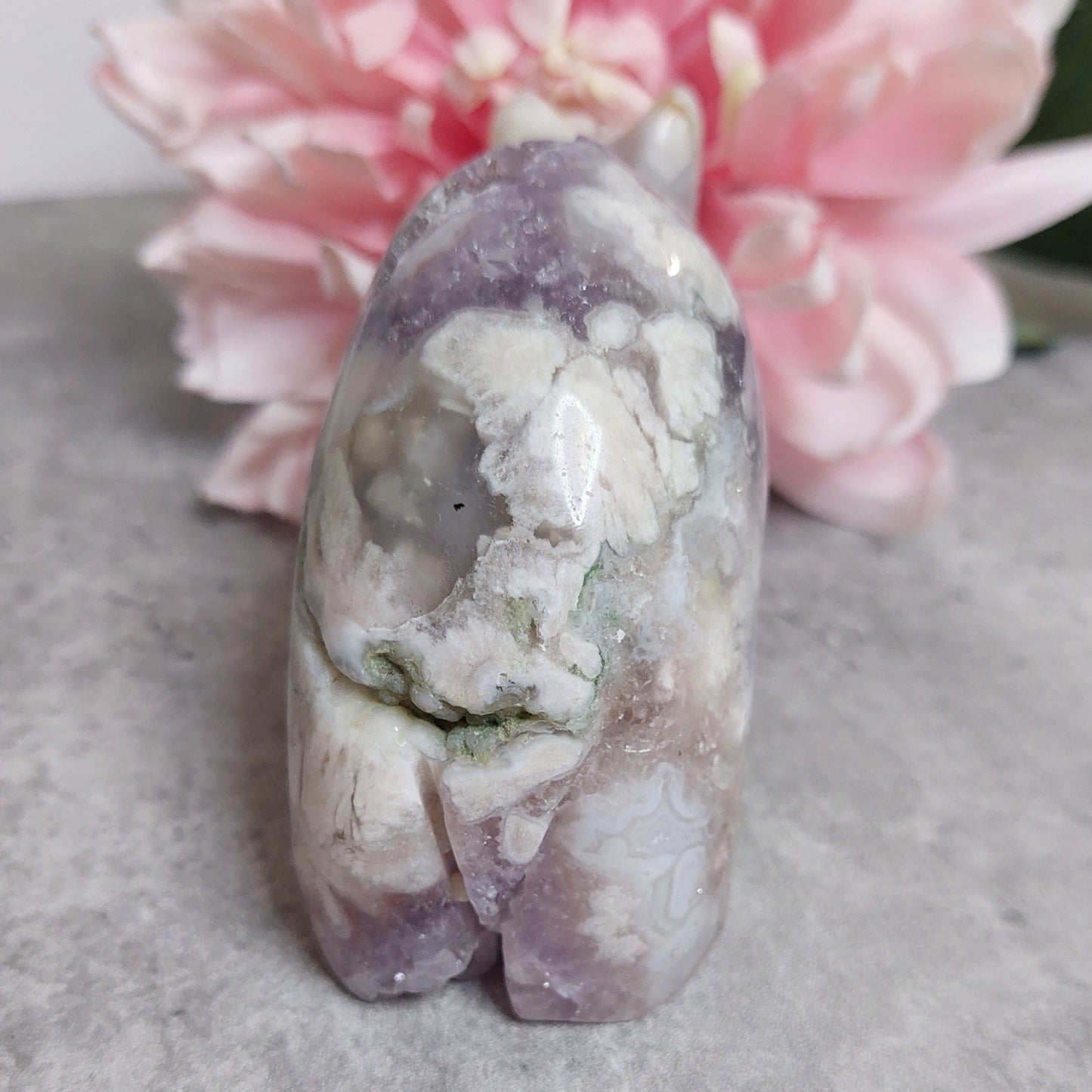 Karhu, ametisti/kukka-akaatti