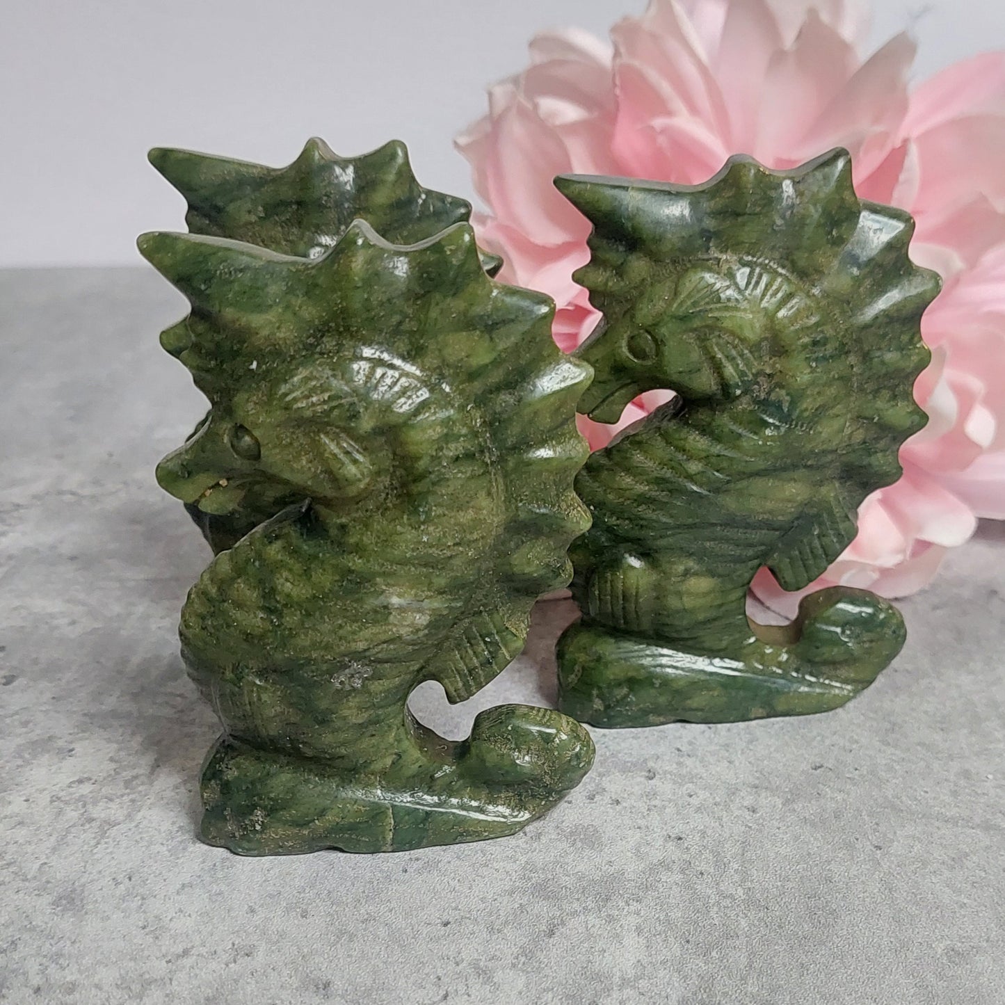Merihevonen, vihreä jade 9cm