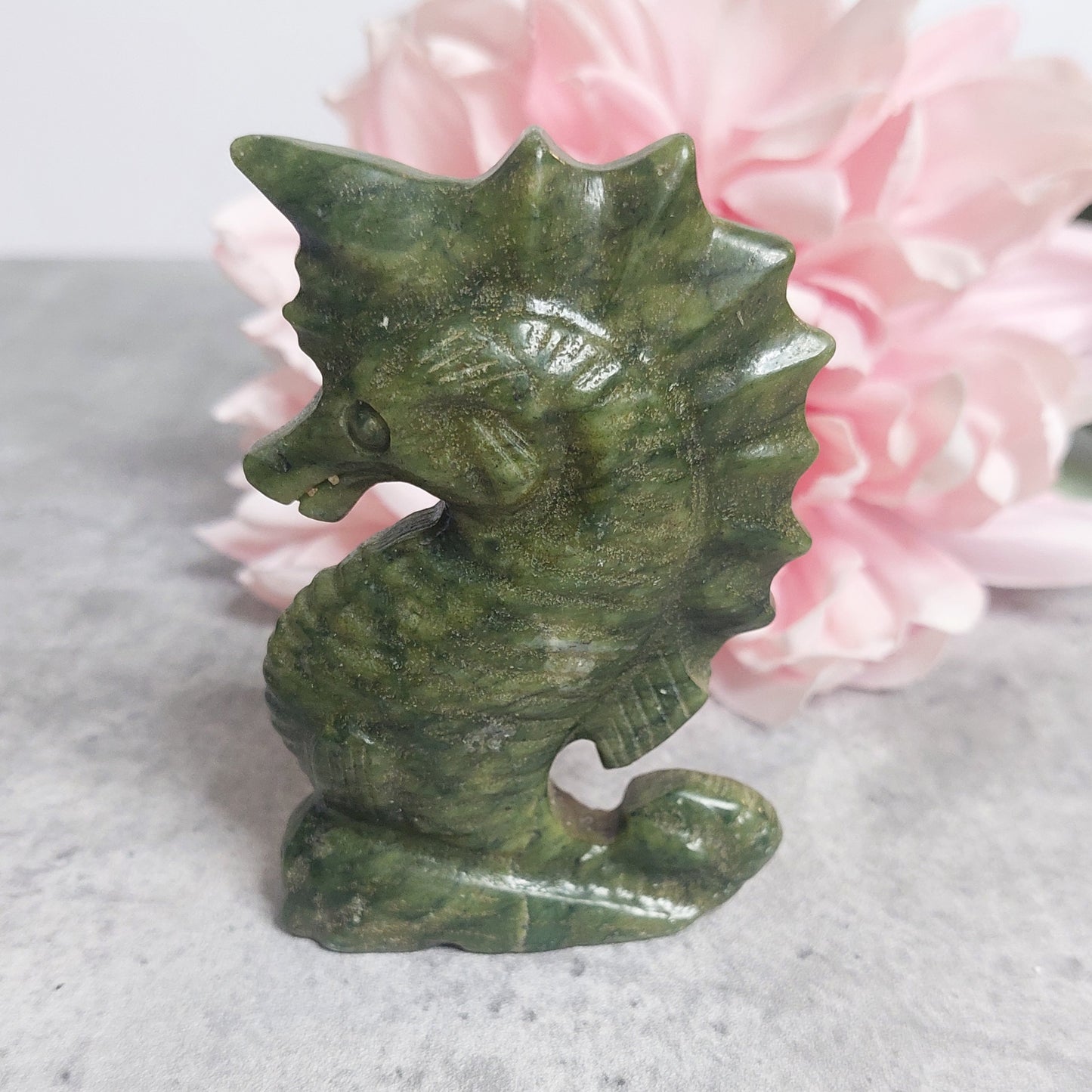 Merihevonen, vihreä jade 9cm
