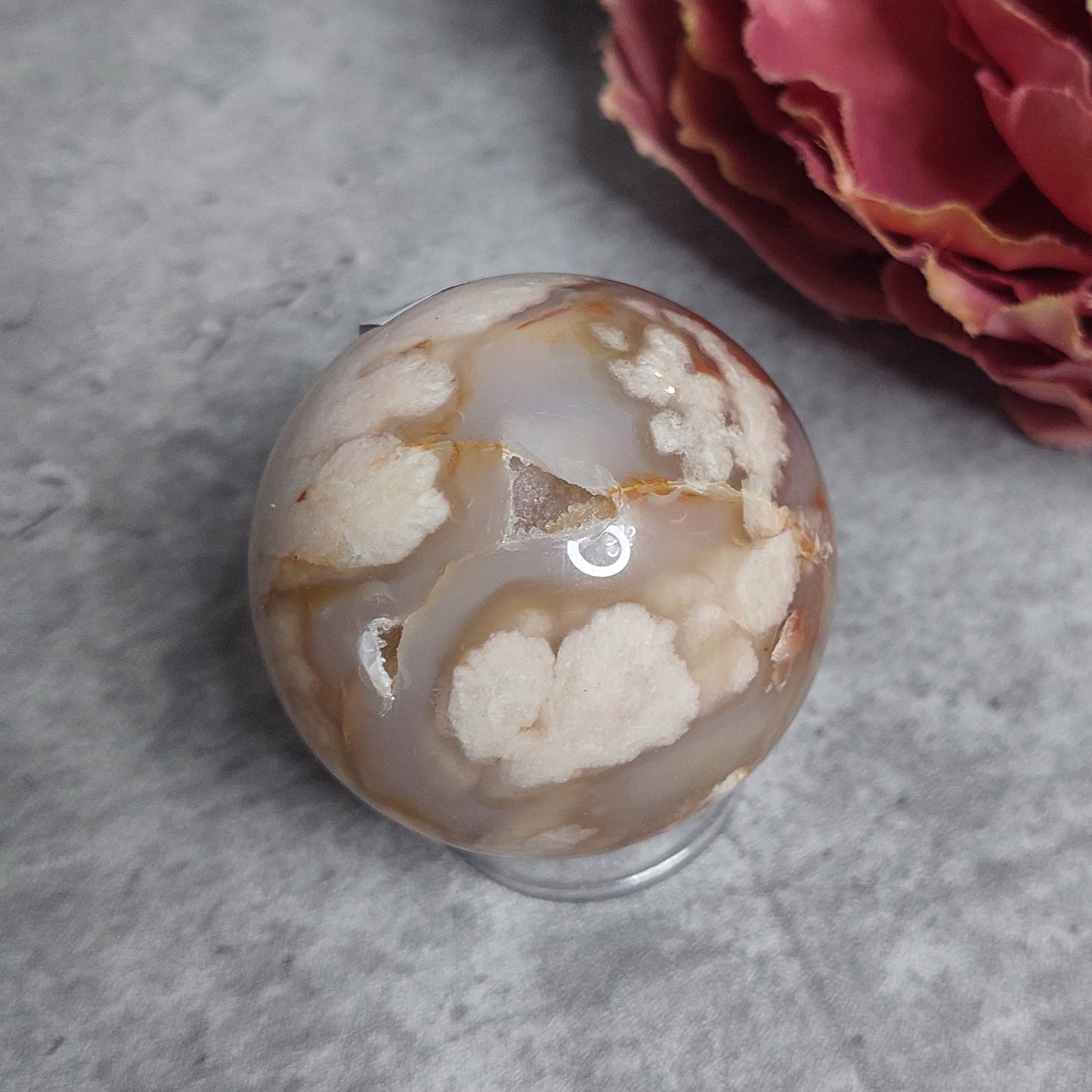 Pallo, kukka-akaatti 5cm