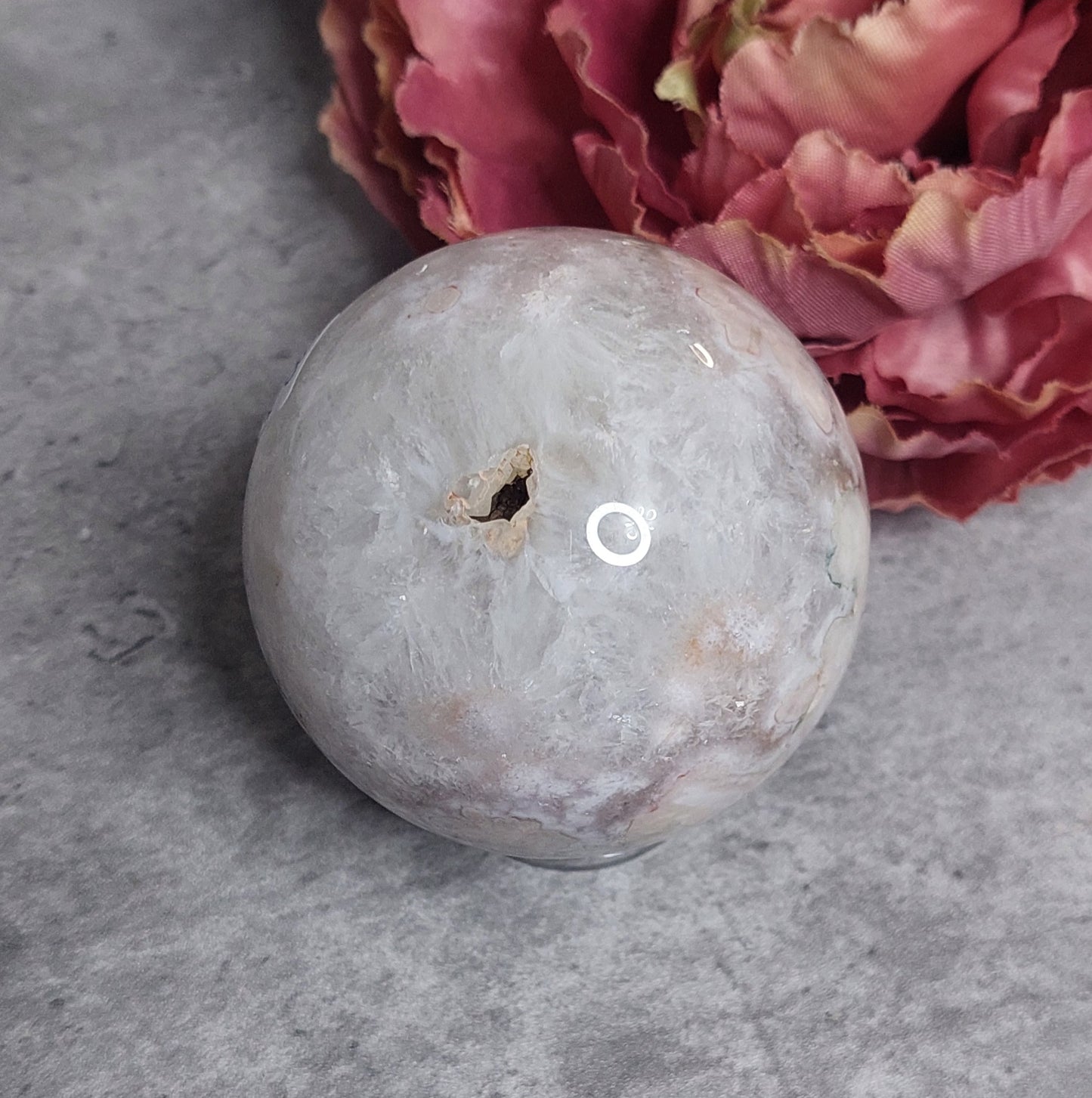 Pallo, kukka-akaatti 6,5cm