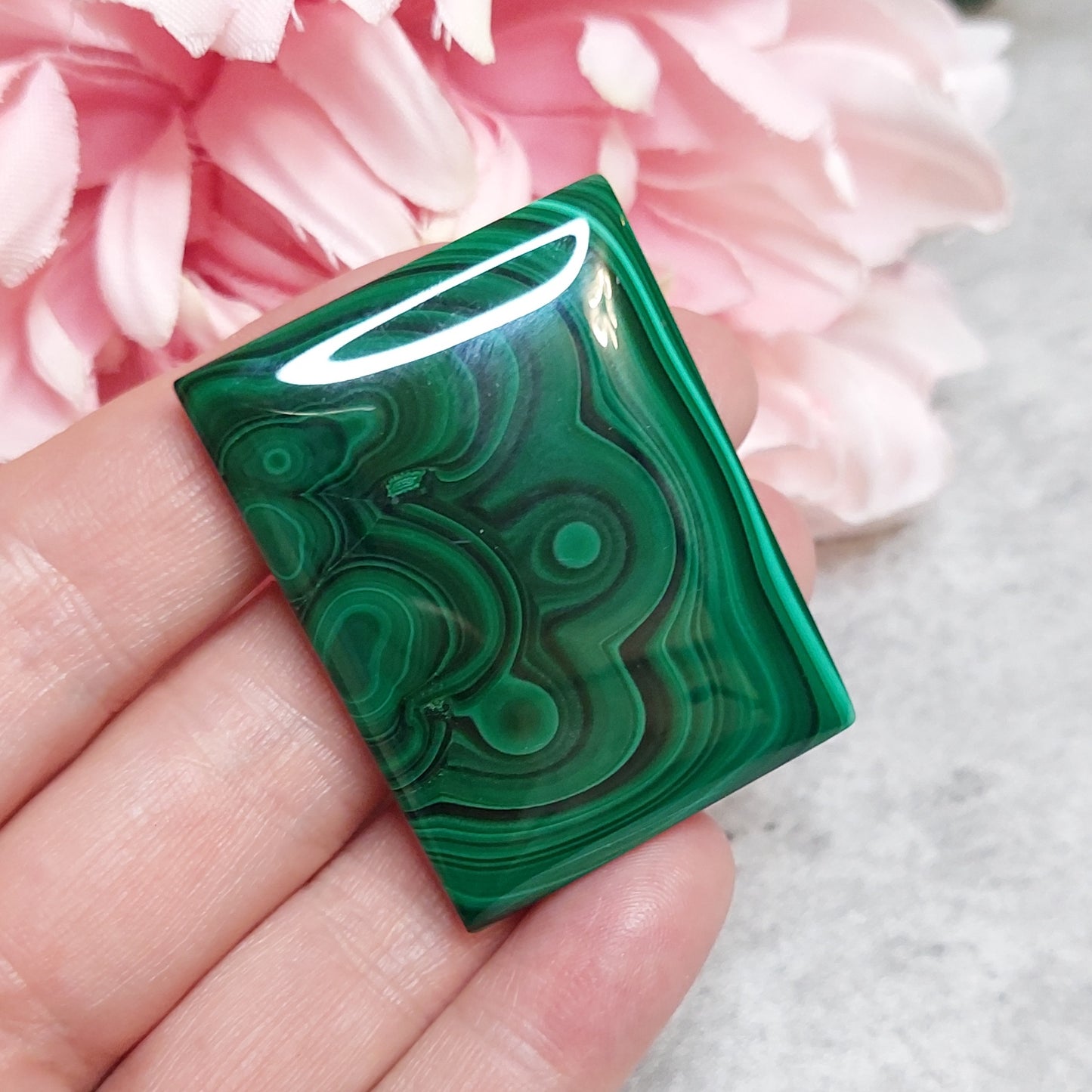 Malakiitti laatta 4,7 x 3,5cm