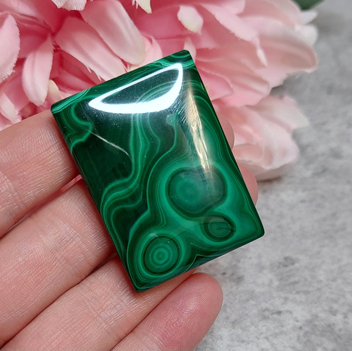Malakiitti laatta 4,7 x 3,5cm
