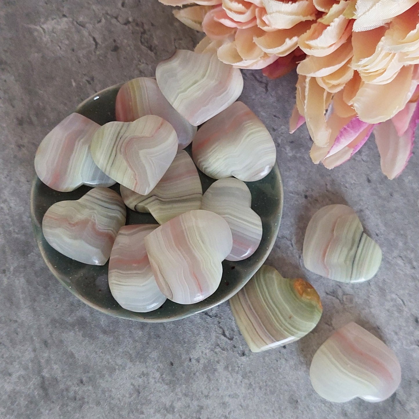Minisydän, pink onyx (D1.1)