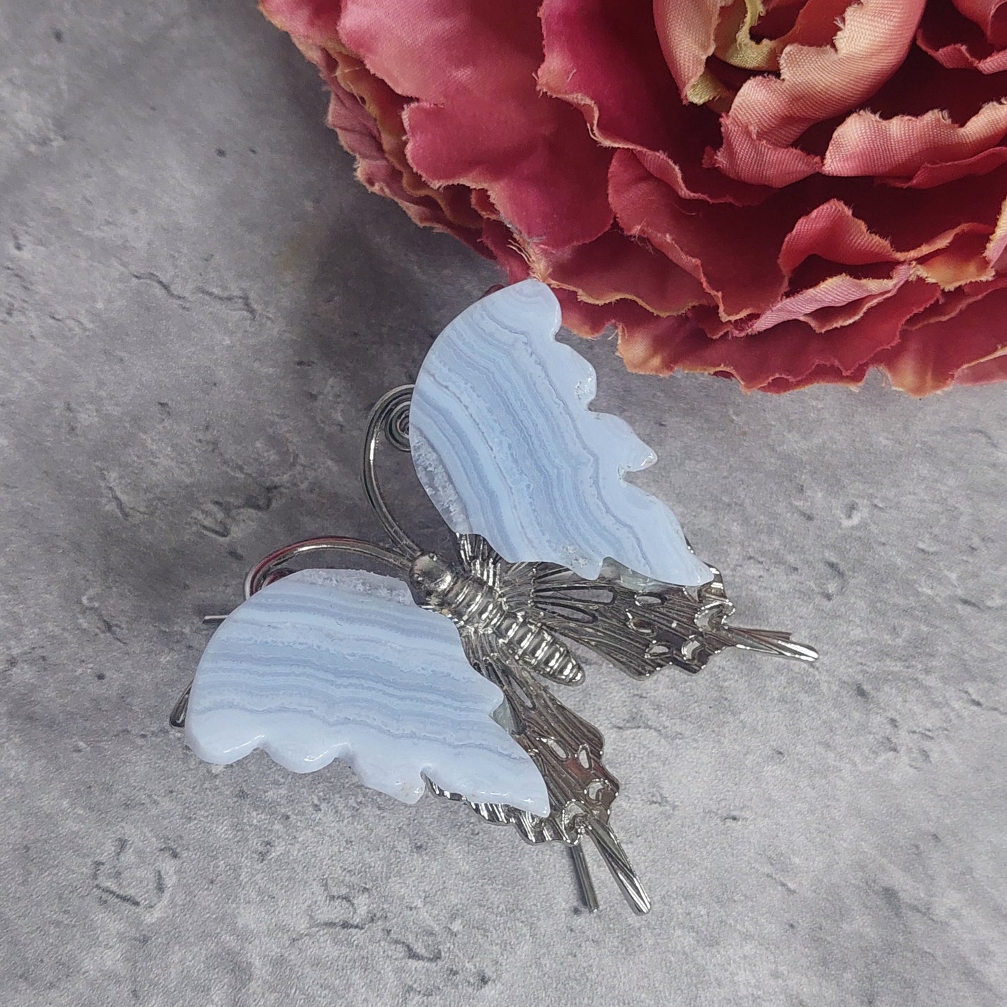 Sininen pitsiakaatti perhonen