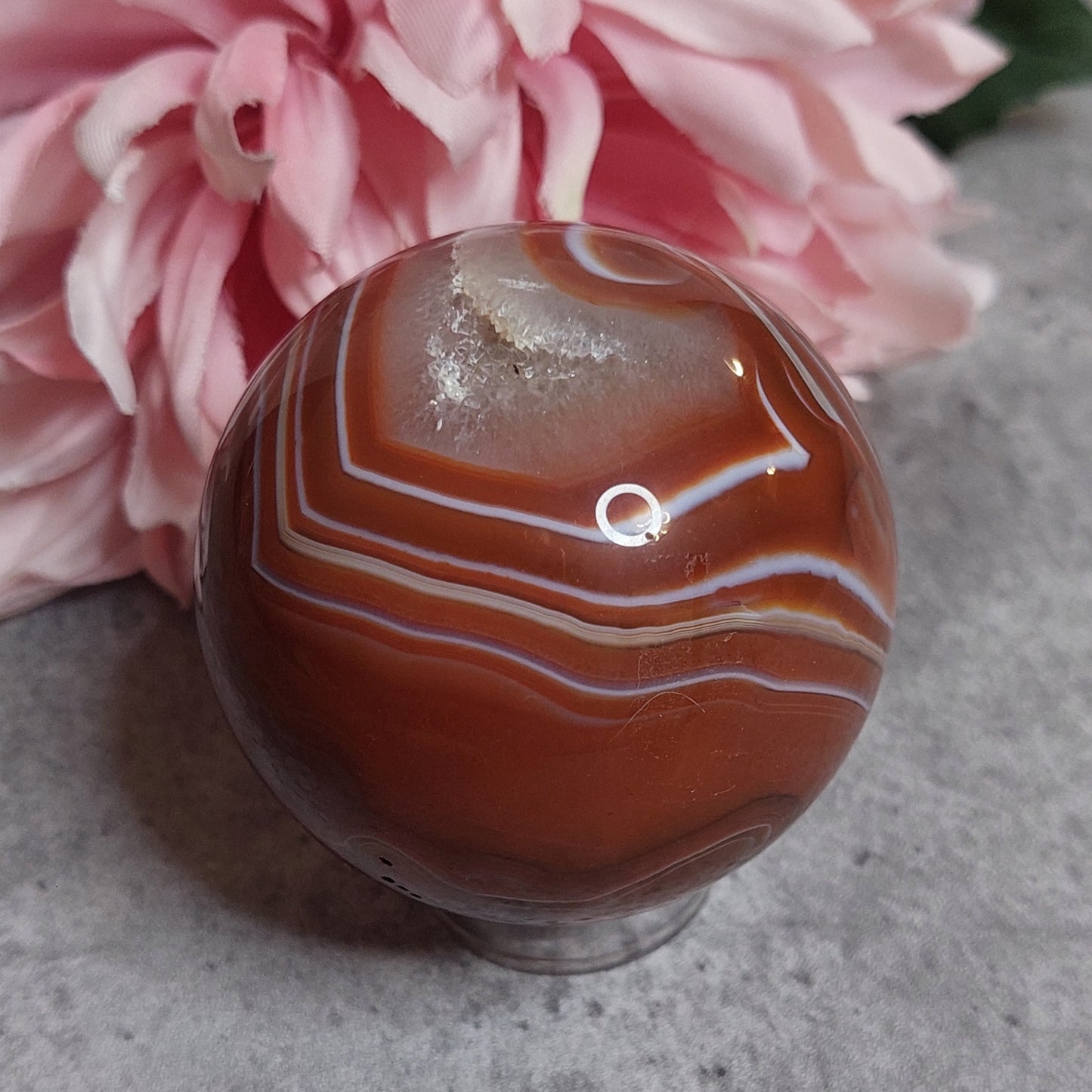 Pallo, punainen akaatti 6cm