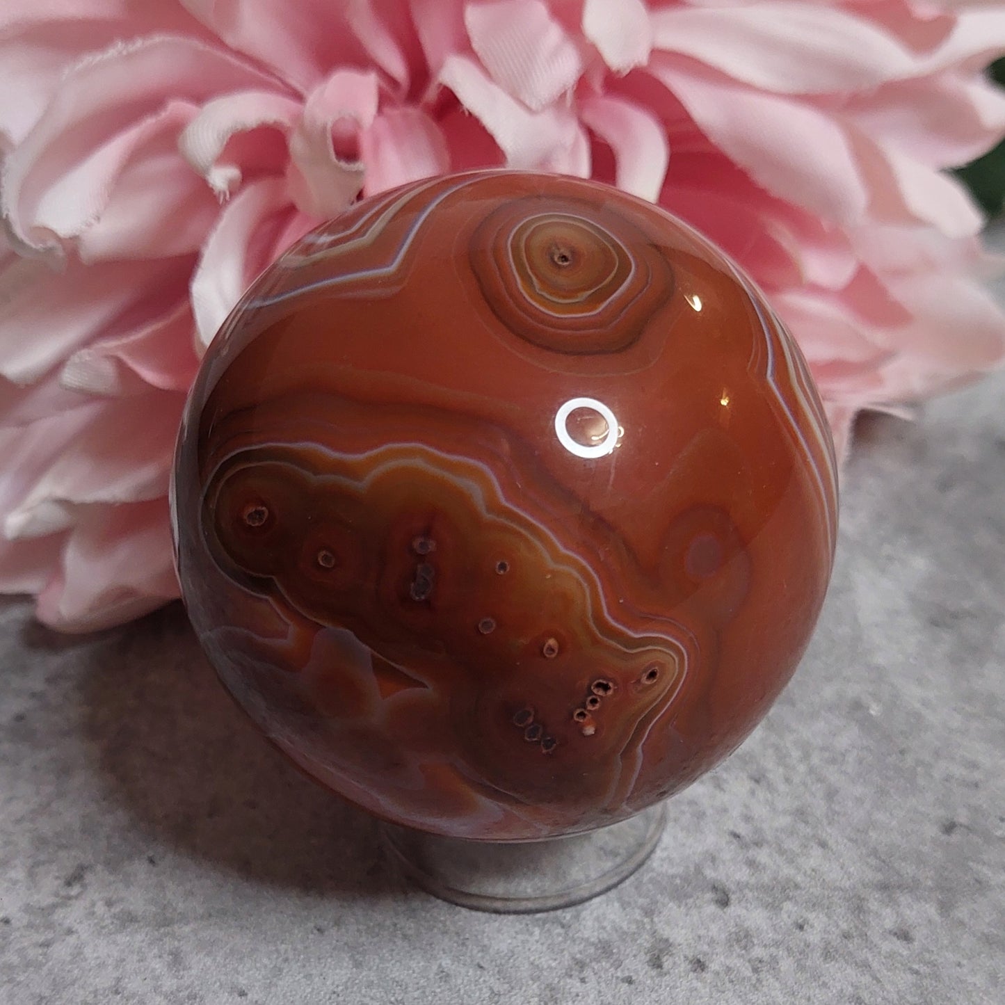 Pallo, punainen akaatti 6cm