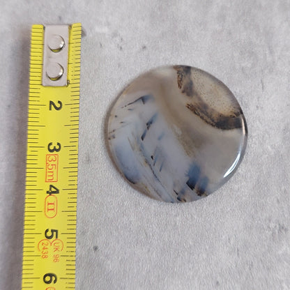 Kapussi, pyöreä dentriittinen akaatti 34x33x3mm