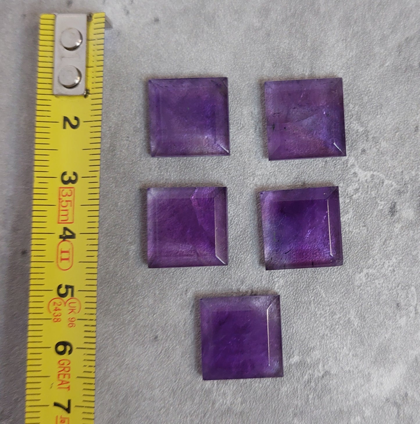 Kapussi, 5kpl neliä ametisti 15x15mm
