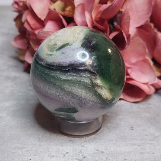 Pallo, "silkki" fluoriitti 5,7cm