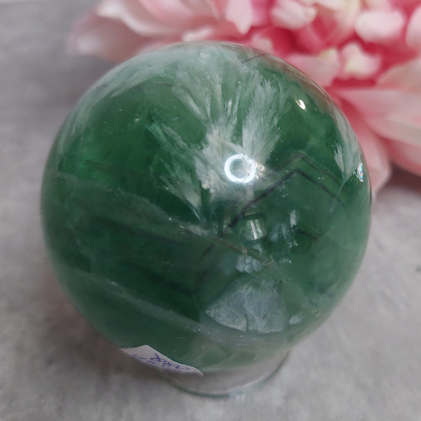 Pallo, lumihiutale fluoriitti 6,2cm