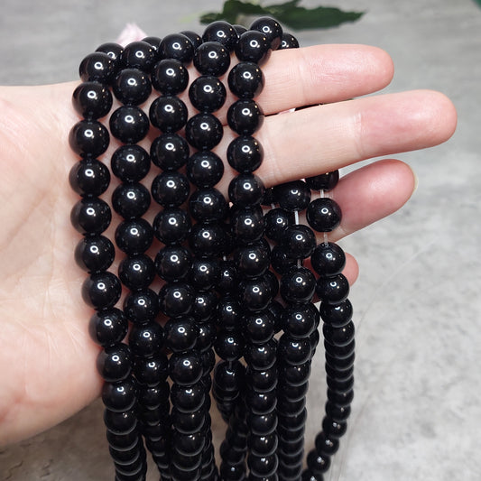 Helmiä 8mm, Obsidiaani 38cm nauha