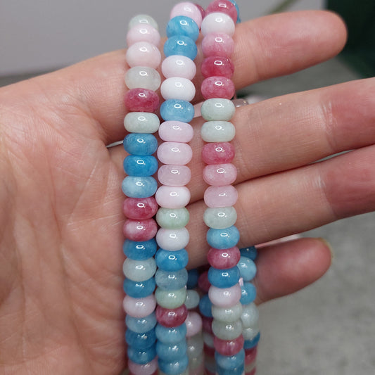 Helmiä abacus 8mm, värjätty kvartsi 38cm nauha