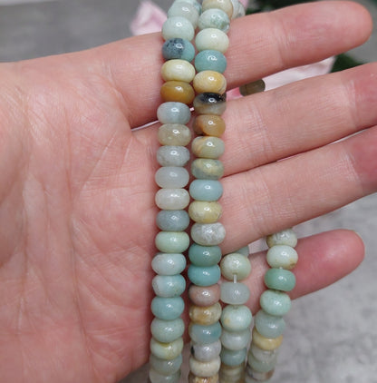 Helmiä abacus 8mm, karibiankalsiitti 38cm nauha