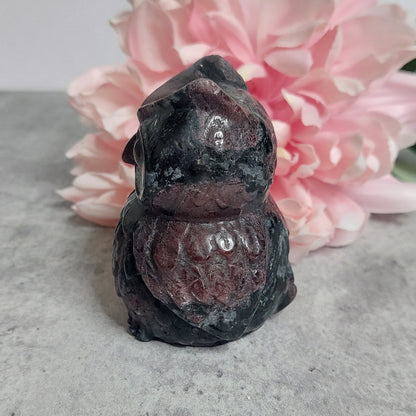 Pöllö, garnet/fireworks jasper  8cm