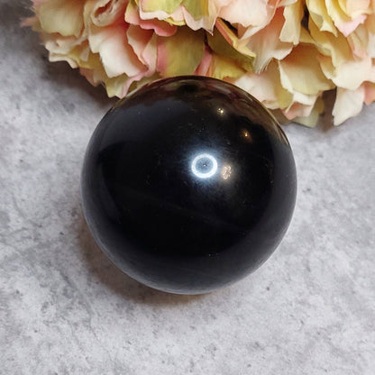 Pallo, hopeaobsidiaani 6cm