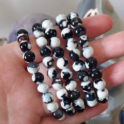 Rannekoru 8mm orka-akaatti