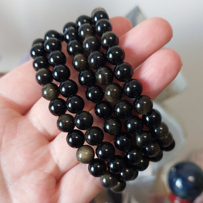 Rannekoru 8mm kultaobsidiaani