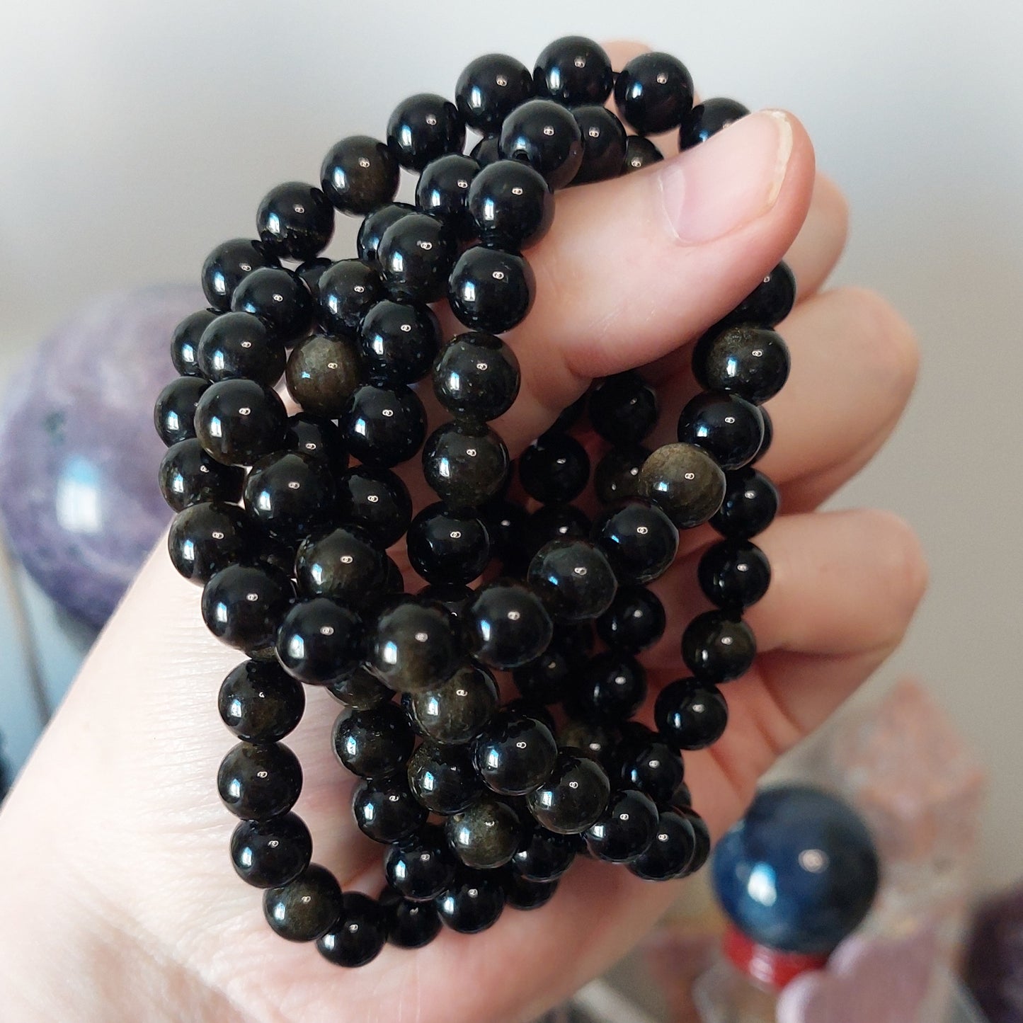 Rannekoru 8mm kultaobsidiaani