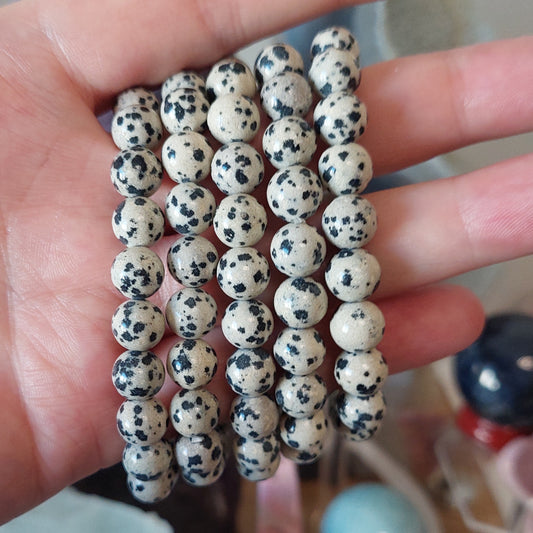 Rannekoru 8mm dalmatian jaspis