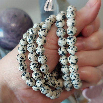 Rannekoru 8mm dalmatian jaspis