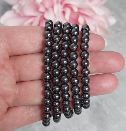 Rannekoru 6mm hematiitti