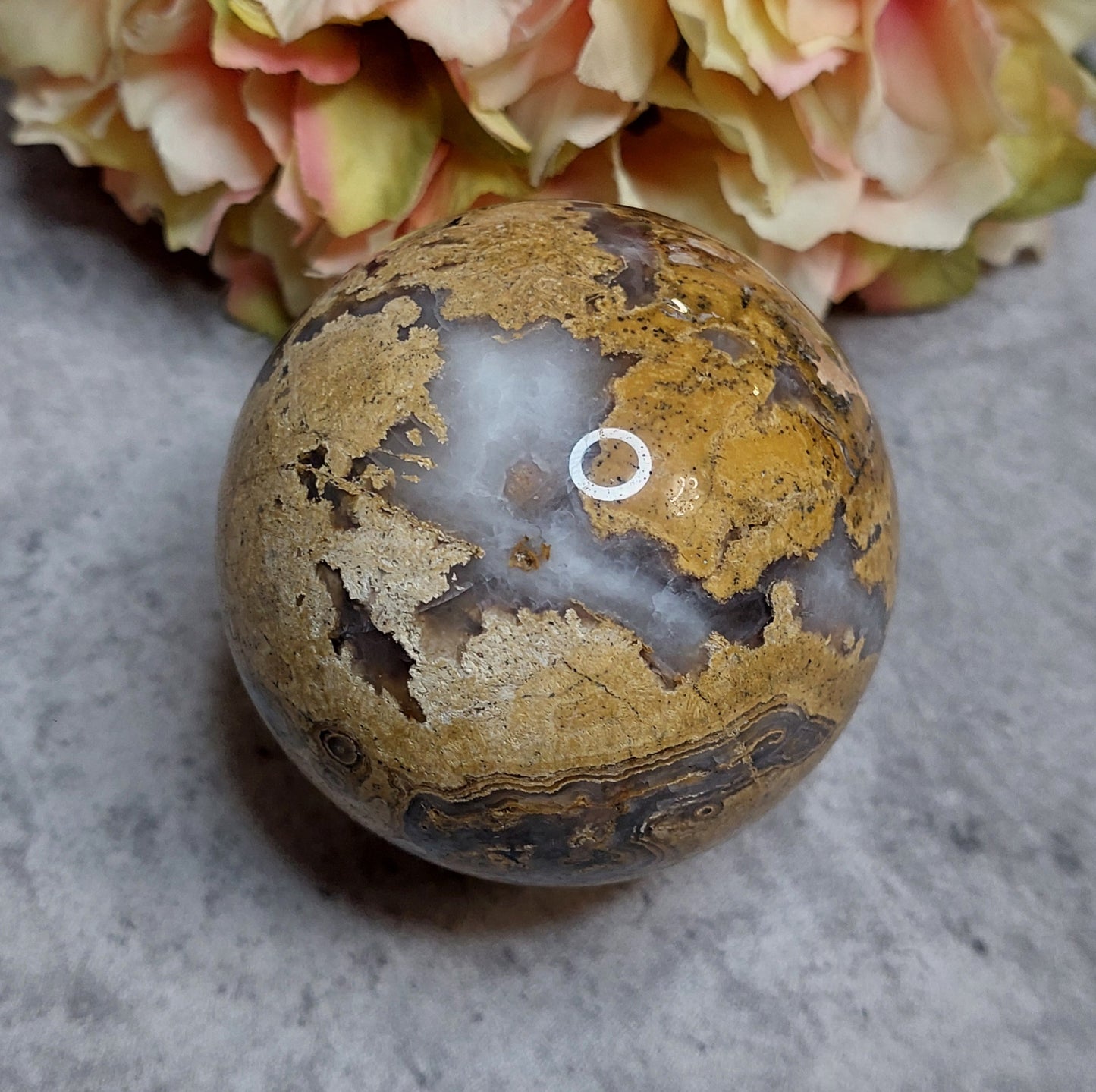 Pallo, keltainen sammalakaatti 6,4cm