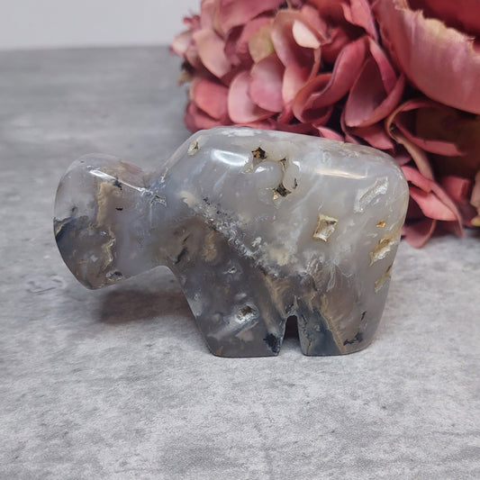 Puhveli, "zuni" Dentriittinen akaatti Indonesia