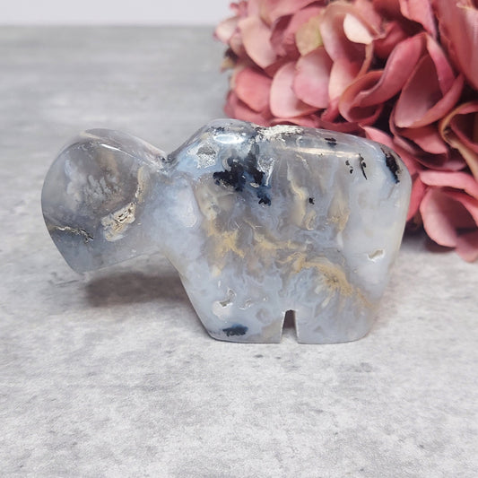 Puhveli, "zuni" Dentriittinen akaatti Indonesia