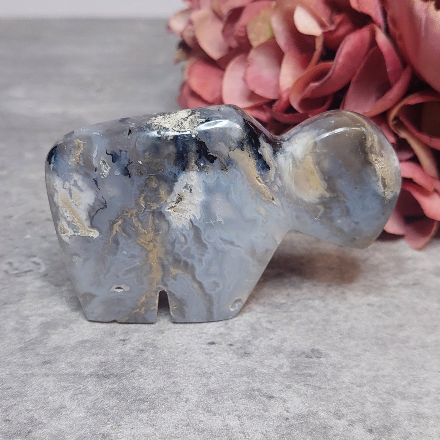 Puhveli, "zuni" Dentriittinen akaatti Indonesia