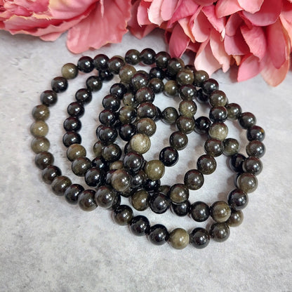 Rannekoru 8mm golden shean obsidian