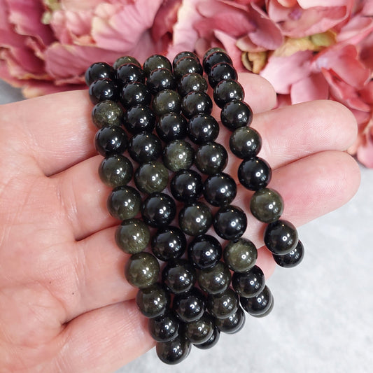 Rannekoru 8mm golden shean obsidian