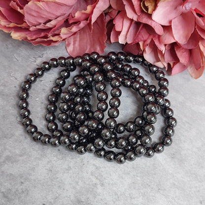 Rannekoru 8mm hematiitti
